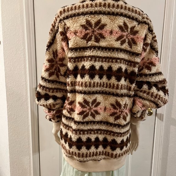 Aerie Multicolor Patterned Sherpa Hoodie - Picture 6 of 13